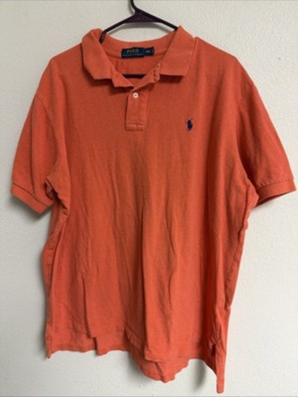 POLO RALPH LAUREN CUSTOM FIT ORANGE POLO SHORT SLEEVE SHIRT SIZE XL